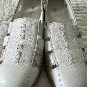 White Leather Slip-On Shoes